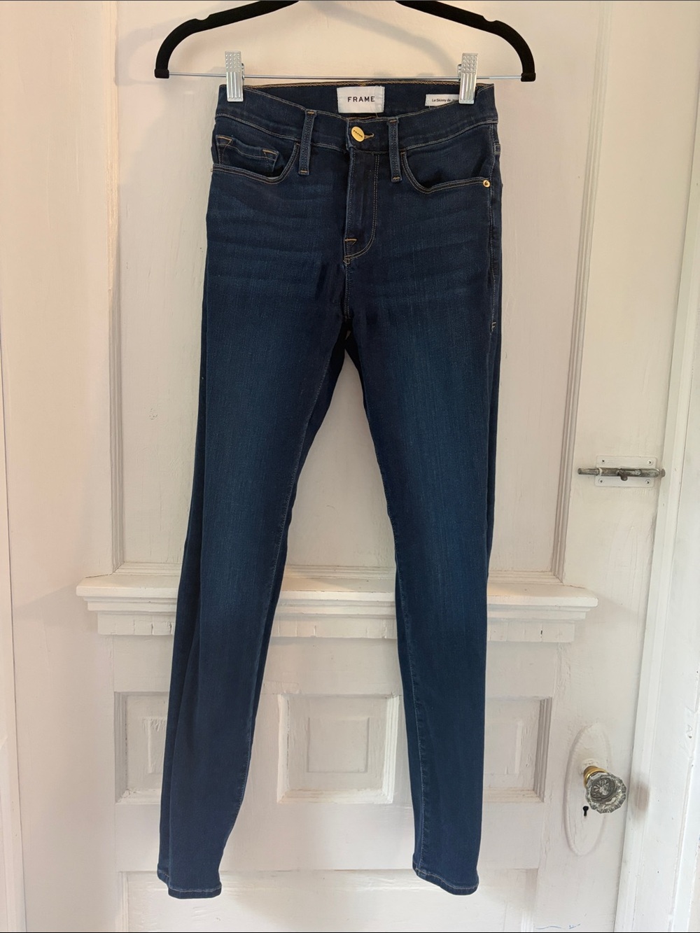Frame Denim Le Skinny de Jeanne Jeans in Deep Indigo